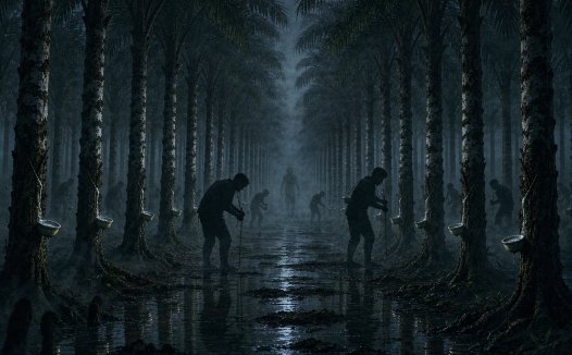 凌晨三点，那片橡胶园里有十个人在替我干活