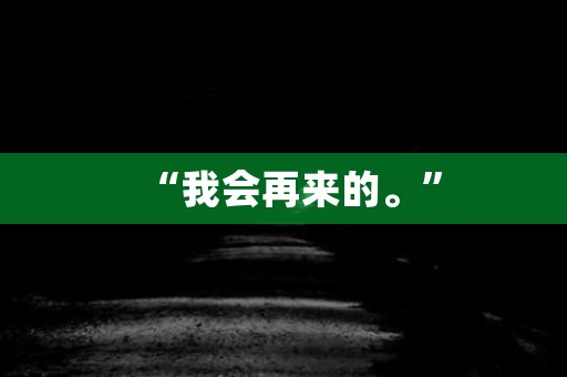 “我会再来的。” 日本恐怖故事