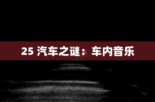25 汽车之谜：车内音乐 日本恐怖故事