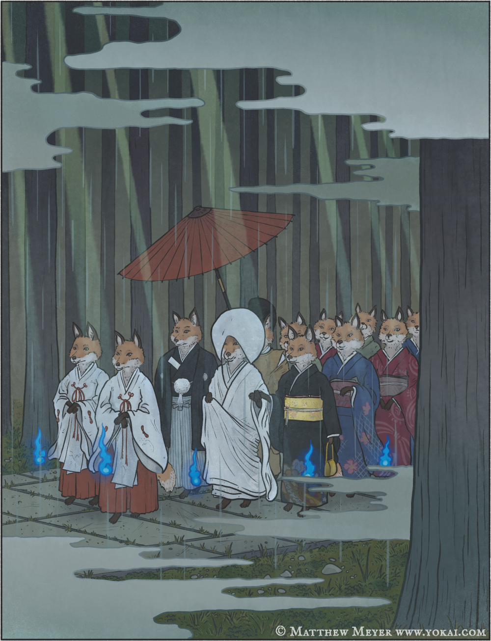Kitsune no yomeiri-狐の嫁入り(きつねのよめいり) 日本妖怪