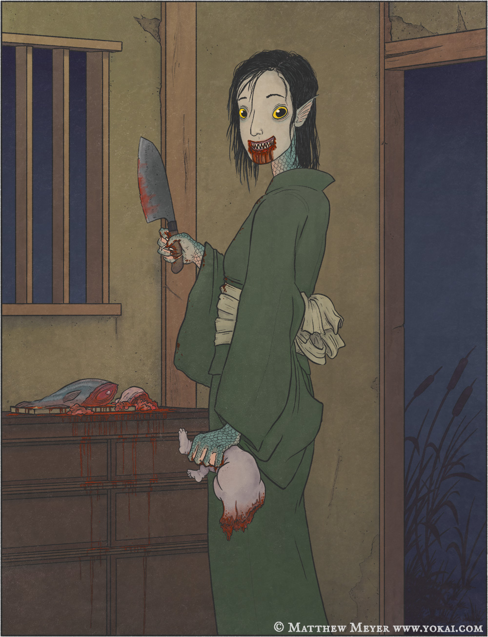 Umi nyōbō-海女房(うみにょうぼう) 日本妖怪